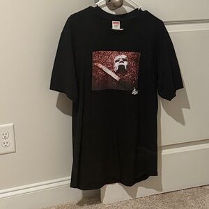 Supreme Black Tee with Mask Graphic